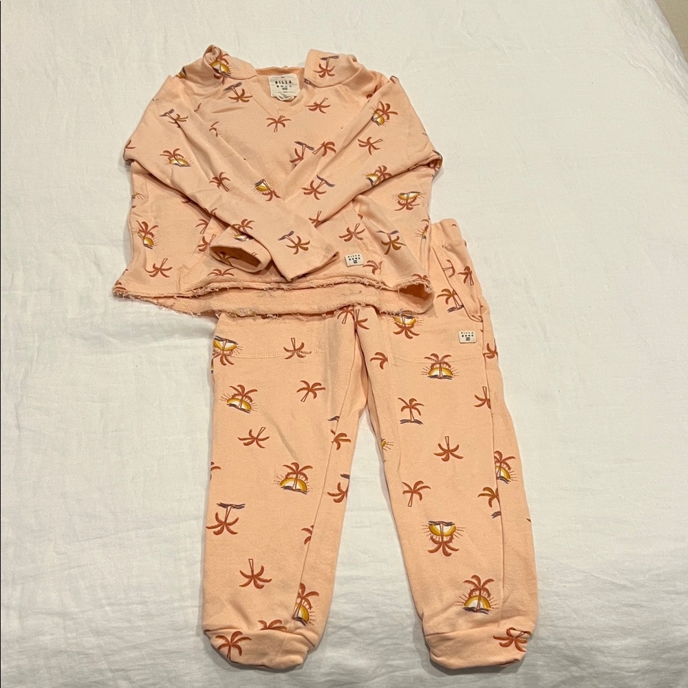Billabong Palm Print hoodie and jogger set XS